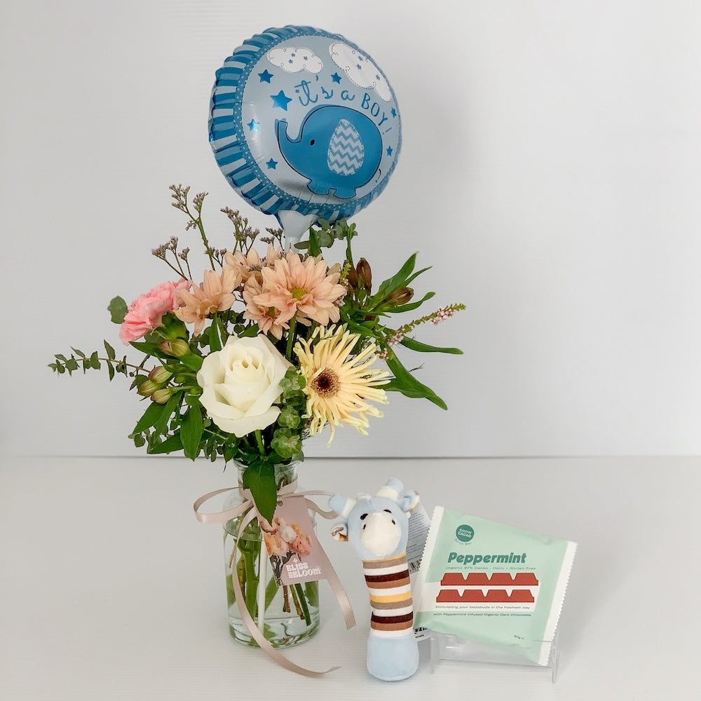 Baby Boy Flower Bundle $95 Perth Flowers Gifts – Bliss and