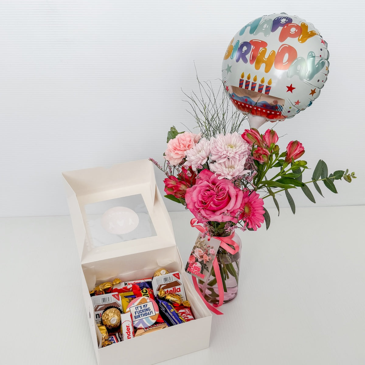 Birthday Flowers, Chocolates and Balloon for Perth Delivery | Bliss & Bloom Studio | Florist + Gift Shop
