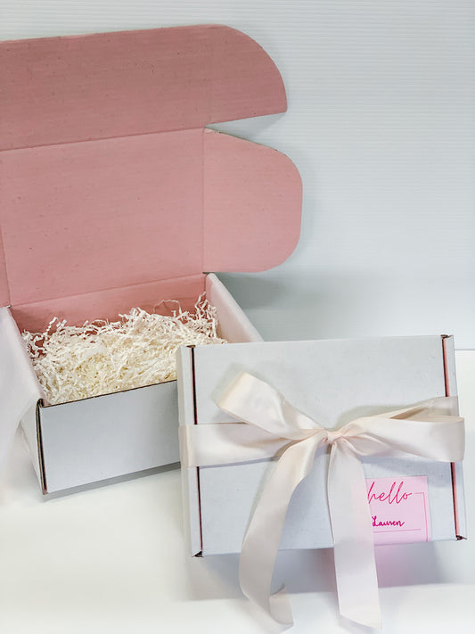 Flowers Add-On: Add a Pink/White Gift Box | Bliss and Bloom Studio | Perth Flowers and Gifts Delivery