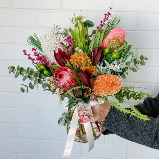 Deluxe Native Blooms in Vase | Perth Florist | Same-Day Native Flower Delivery