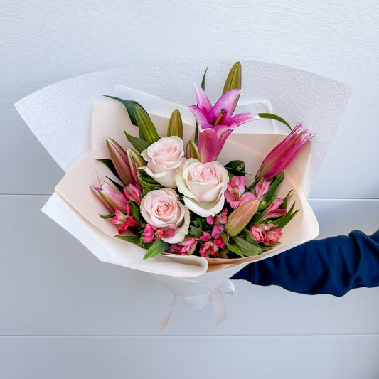 Pink Lilies & Roses - Signature | Bliss and Bloom Studio Perth
