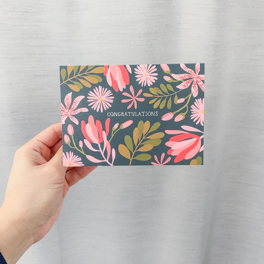 Flower Add-on: Congratulations Botanical Greeting Card | Bliss & Bloom Studio