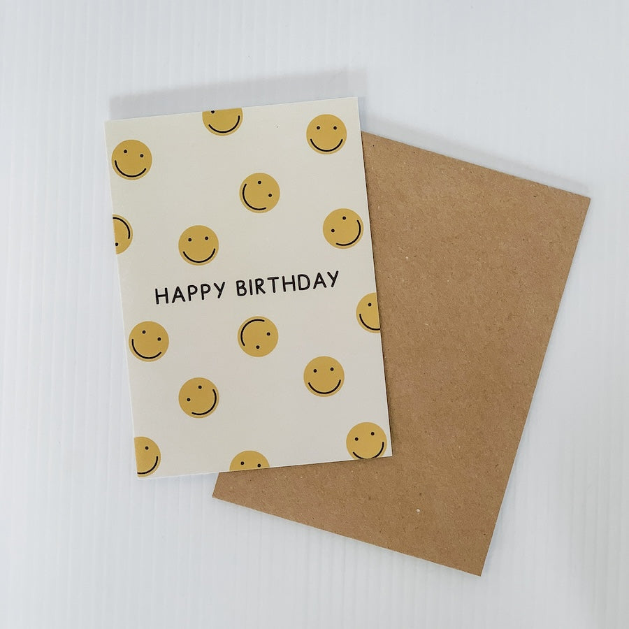 Flower Add-On: Happy Birthday Smiley Greeting Card | Perth Floristry & Gifts