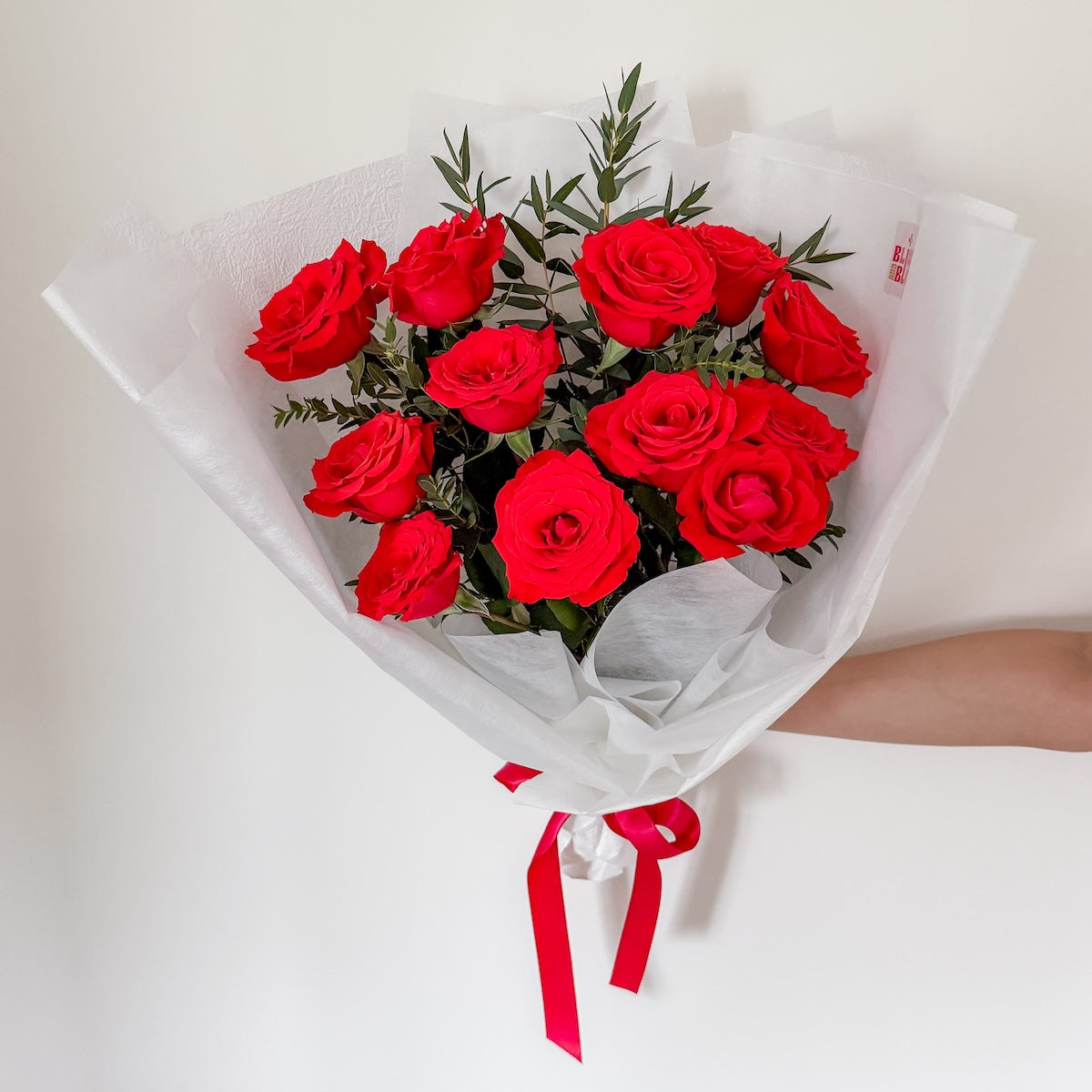 12 Stem Red Roses Bouquet | Bliss & Bloom Studio
