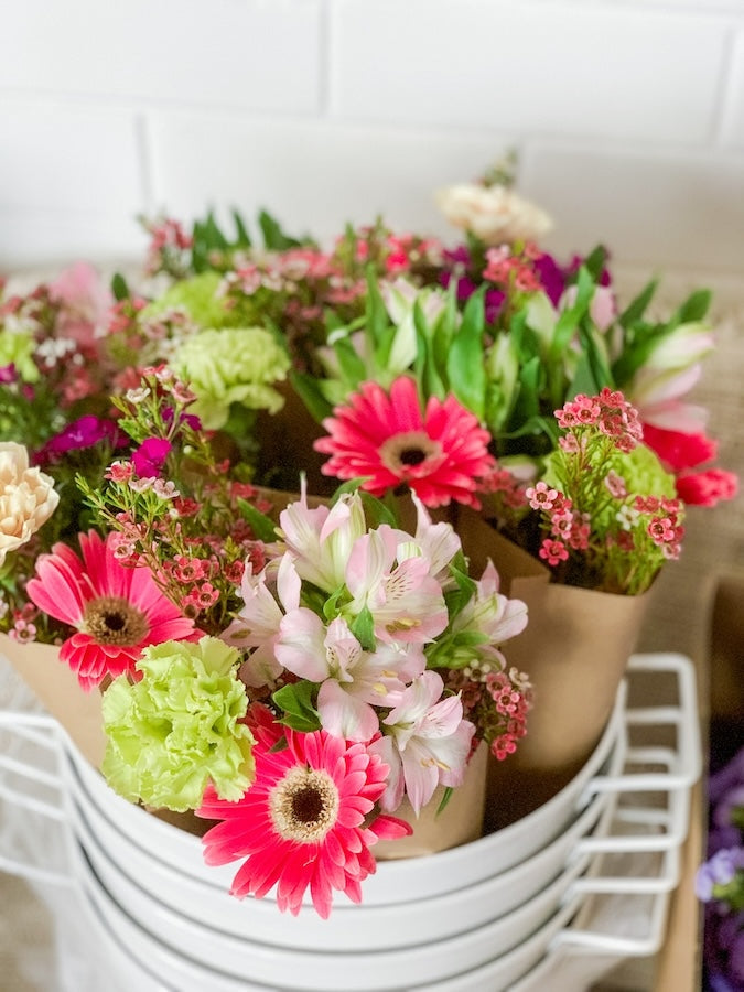 Custom Mini Flower Bunches for Client's Brand Activation - Mixed Blooms