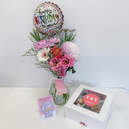 Birthday Flowers, Chocolates and Balloon for Perth Delivery | Bliss & Bloom Studio | Florist + Gift Shop