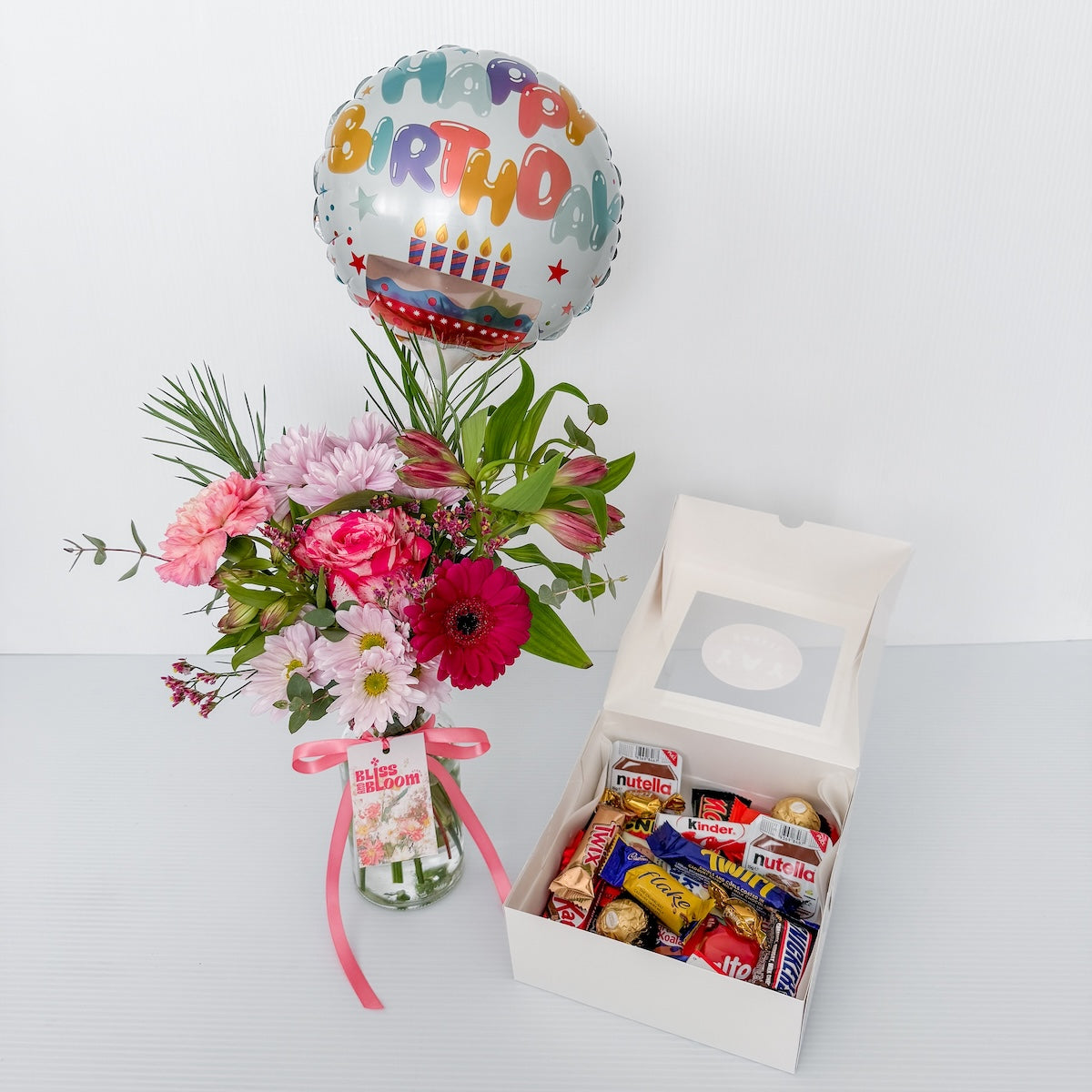 Birthday Flowers, Chocolates and Balloon for Perth Delivery | Bliss & Bloom Studio | Florist + Gift Shop