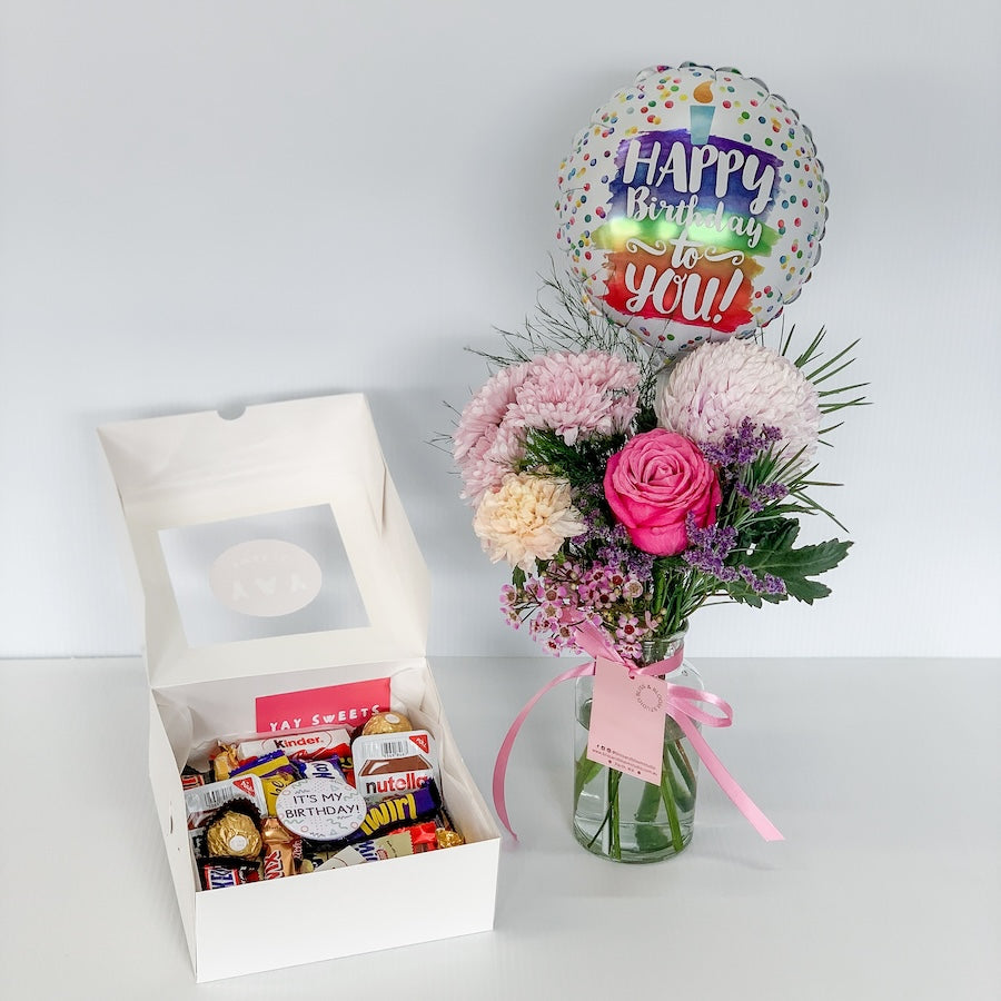 Birthday Flowers, Balloon and Chocolate Birthday Gift | Perth Birthday Gift Delivery