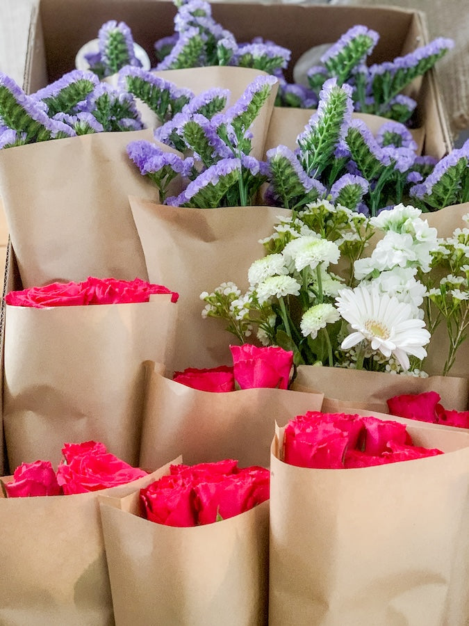 Custom Mini Flower Bunches for Client's Brand Activation - Market Bunches