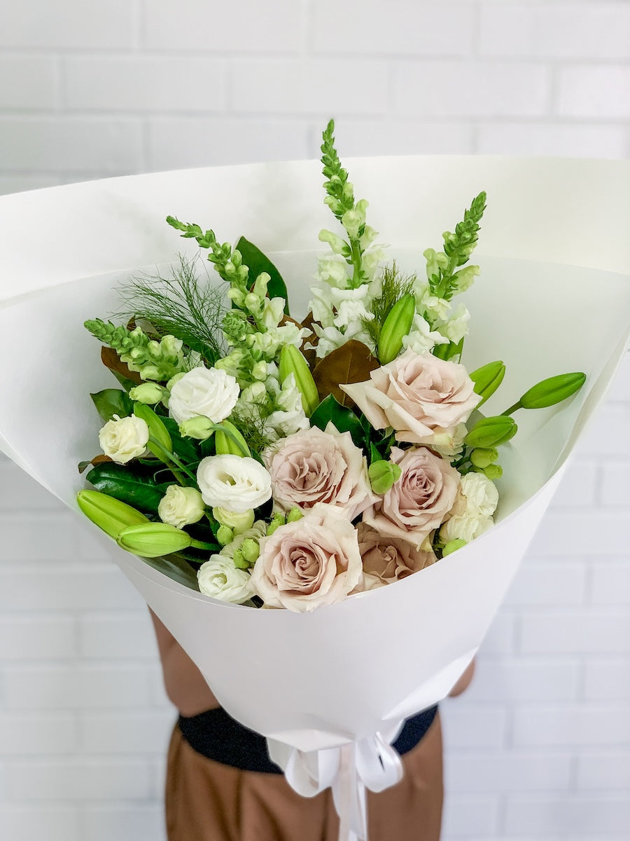 White Lilies and Neutral-Toned Flowers | Bliss & Bloom Studio | Perth Delivery