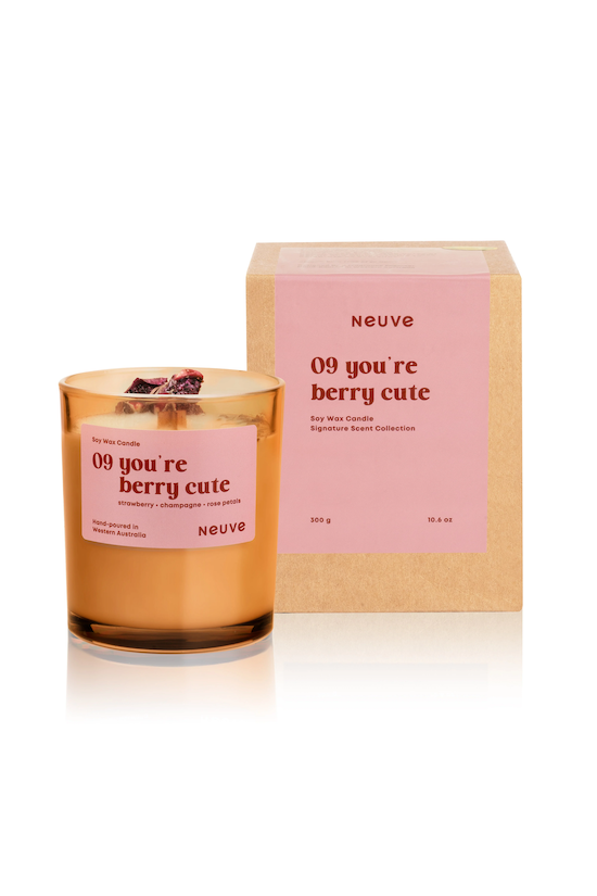 Strawberry & Champagne Candle | You're Berry Cute | Perth Flower & Gift Delivery