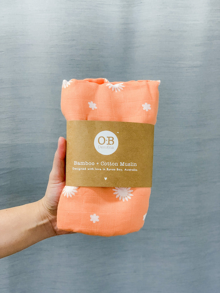 Bliss & Bloom Studio flower add-on | OB Designs Bamboo Cotton Muslin Wrap