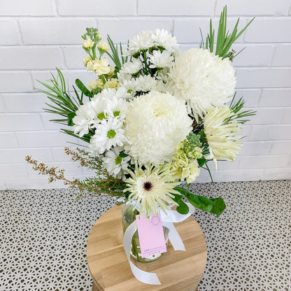 Sympathy Blooms Vase Arrangement | Perth Delivery | Bliss & Bloom Studio