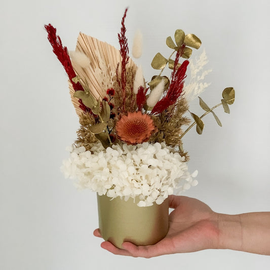 Dried Flowers in Gold Pot | Perth Dried Flower Delivery