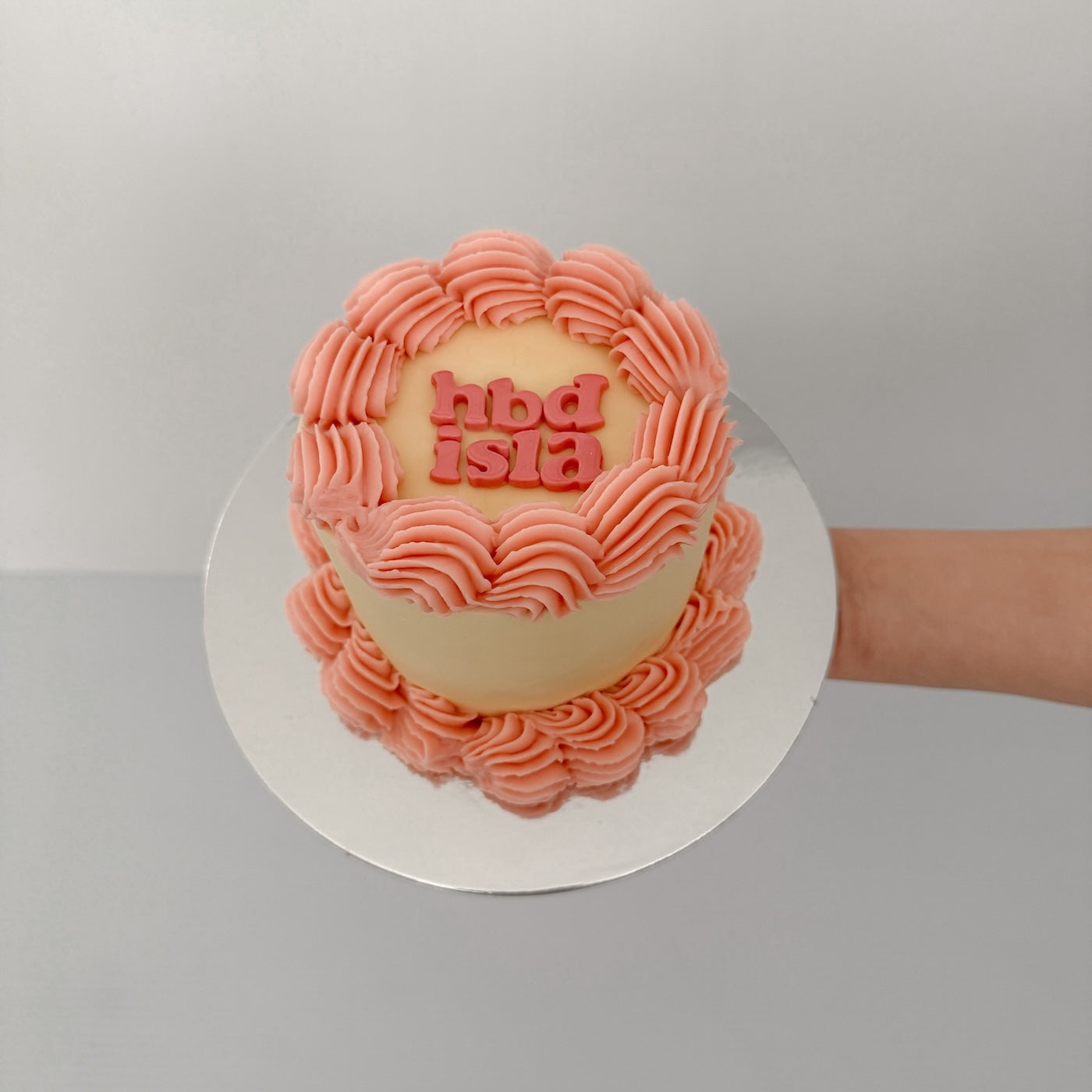 Flowers and Custom Retro Cake Bundle