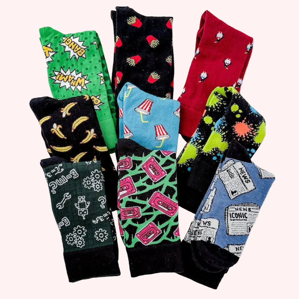 Novelty Socks - Large (Trio Pack) Lucky Dip | Flower Add-On | Bliss & Bloom Studio