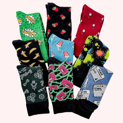 Novelty Socks - Large (Trio Pack) Lucky Dip | Flower Add-On | Bliss & Bloom Studio