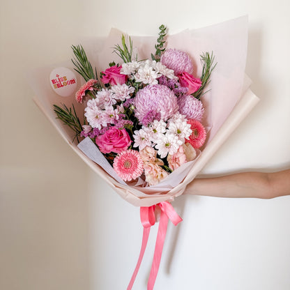 Bouquet of pink flowers for delivery to Perth and surrounding suburbs | Bliss & Bloom Studio