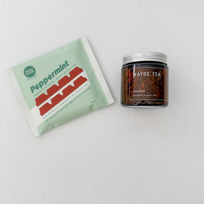 Gift Extras: The Cosy Gift Set - Peppermint Chocolate & Energise Loose Leaf Tea | Flower Add-On Bliss & Bloom Studio Perth Florist