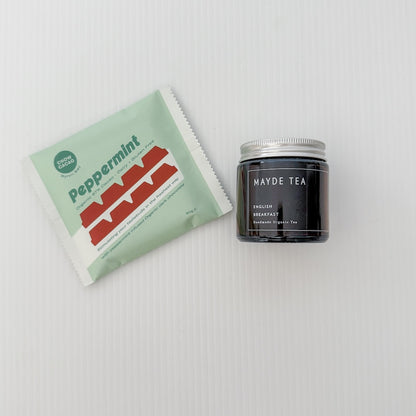 Gift Extras: The Cosy Gift Set - Peppermint Chocolate & English Breakfast Loose Leaf Tea | Flower Add-On Bliss & Bloom Studio Perth Florist
