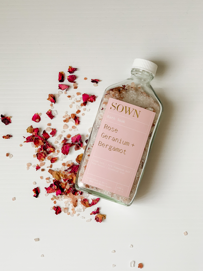 Add-on: Sown Rose Geranium + Bergamot Bath Soak | Bliss & Bloom Studio